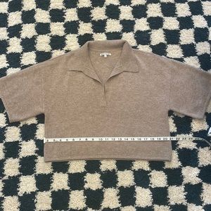 NWOT Reformation Maye Cashmere Short Sleeve Polo Sweater, M